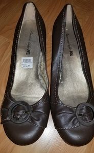Brown wedge dress shoes size 11